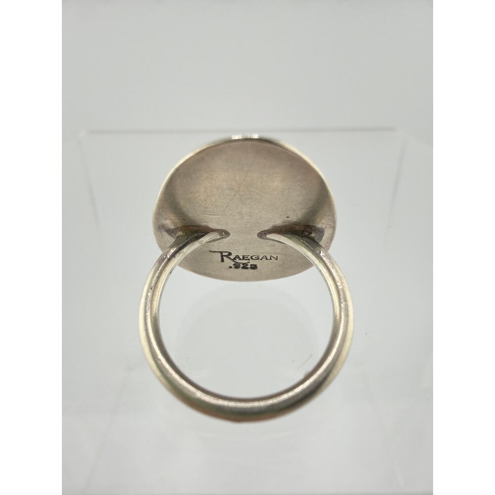 Handcrafted American Turquoise Raegan Hough 925 Sterling Silver Ring Size 5.5 - Picture 5 of 7